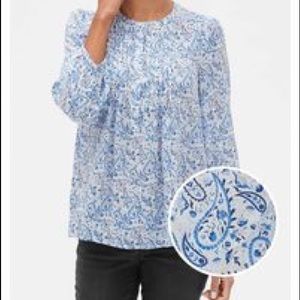 Gap Print Blouson Sleeve Top Paisley Size S